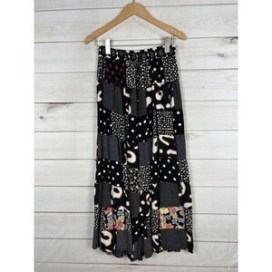 Patchwork Black and White Maxi Skirt